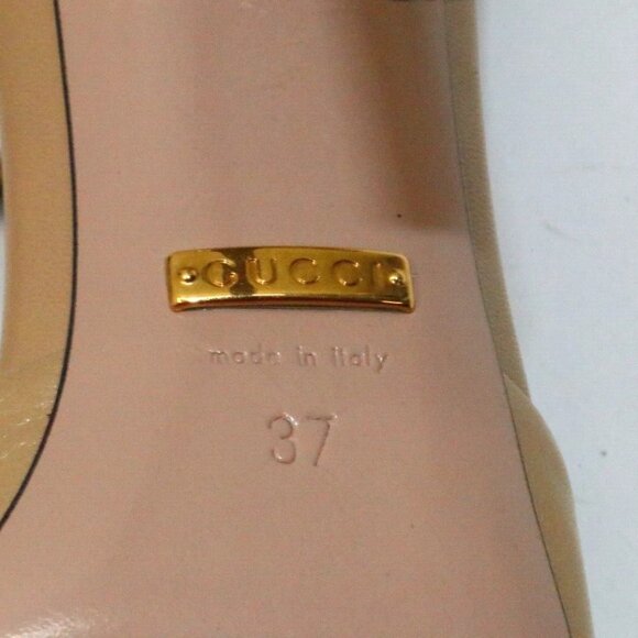 Gucci Leather Coline Studded T Strap Pumps IT 37 US 7 - Beige - Picture 13 of 15